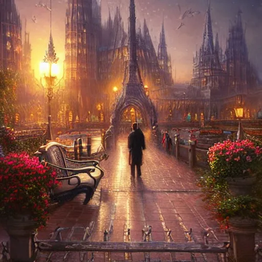 Prompt: you may say i'm a dreamer, but i'm not the only one. i hope someday you'll join us. and the world will live as one, very detailed, very intricate art, docks, marina, artwork by artgerm, rendered in pov - ray, style by greg rutkowski and thomas kinkade and tim burton