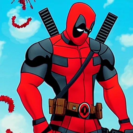 Prompt: Deadpool in a Disney animated movie 4K quality