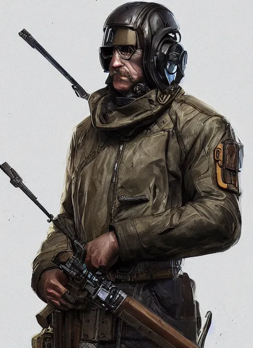 Prompt: Modern Teddy Roosevelt. Cyberpunk assassin in tactical gear. plastic raincoat. blade runner 2049 concept painting. Epic painting by James Gurney, Azamat Khairov, and Alphonso Mucha. ArtstationHQ. painting with Vivid color. (Hl2, apex legends, fortnite, rb6s, Cyberpunk 2077)