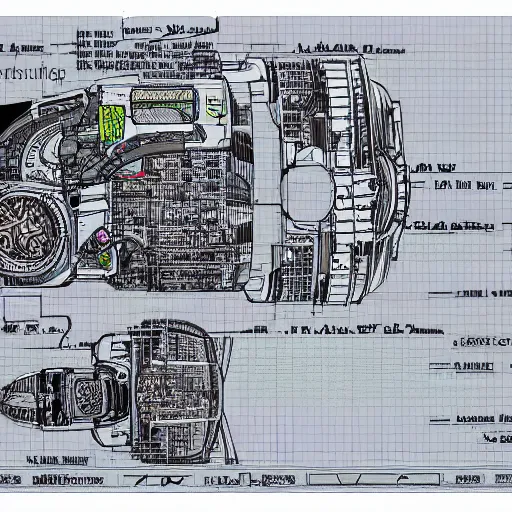 Image similar to schematic of Qadra V-tech, highly detailed, technical drawing, sharpie, lining, 8K