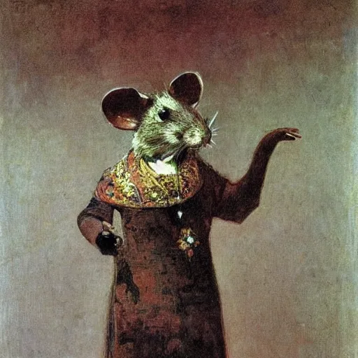 Image similar to portrait of a rat dignitary by ilya repin