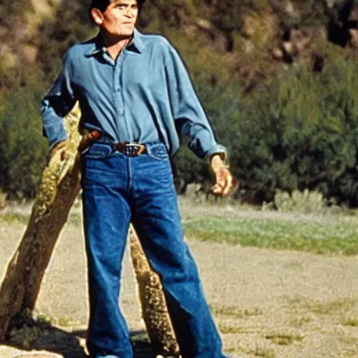 Image similar to charlie sheen in bonanza