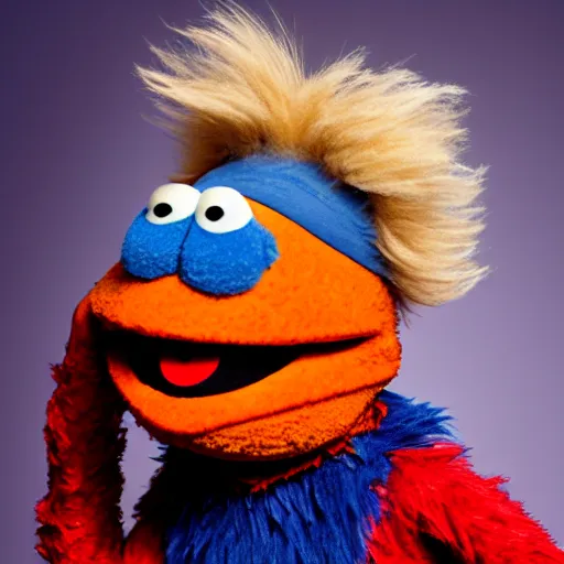 Image similar to boris johnson as a sesame street character, 4 k, hyper realistic, dslr, high resolution, landscape, beautiful