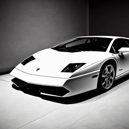 Image similar to a portrait of a Lamborghini, made by Andy Warhol, two tone, very high contrast, only black and white, simplistic, extremely high contrast, two tone, notan art, by Andy Warhol, minimalistic,