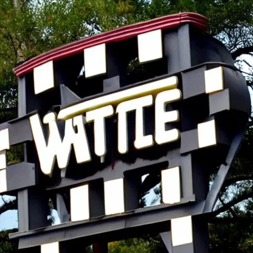 Image similar to waffle house sign, funny jumbled letters