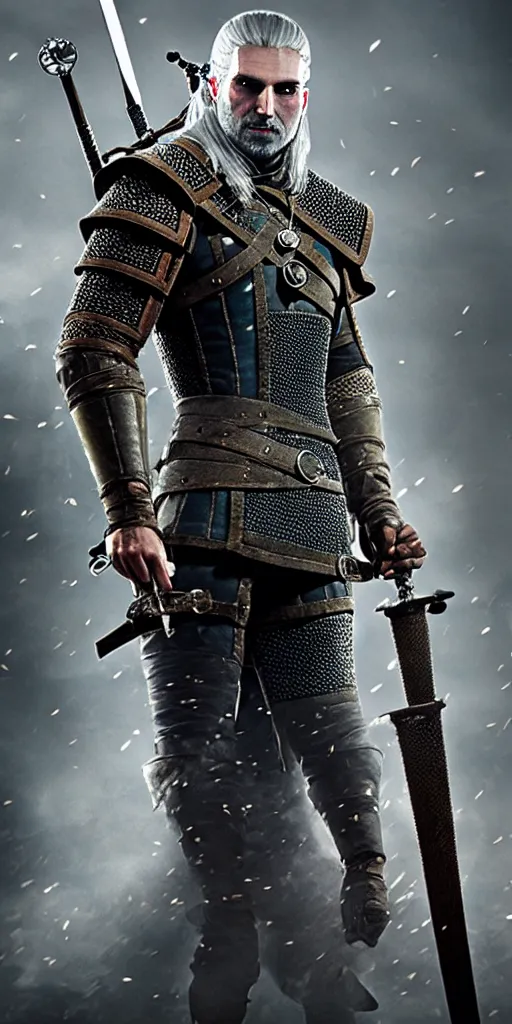 Image similar to a witcher with cloth armor and sword