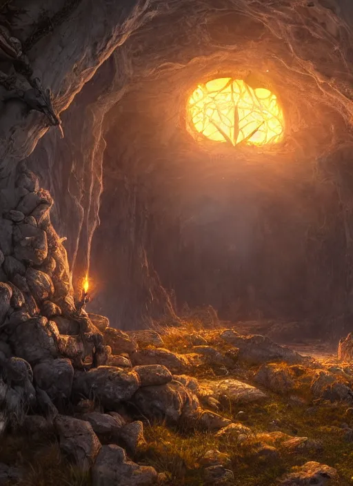 Image similar to waystone, ultra detailed fantasy, elden ring, realistic, dnd, rpg, lotr game design fanart by concept art, behance hd, artstation, deviantart, global illumination radiating a glowing aura global illumination ray tracing hdr render in unreal engine 5