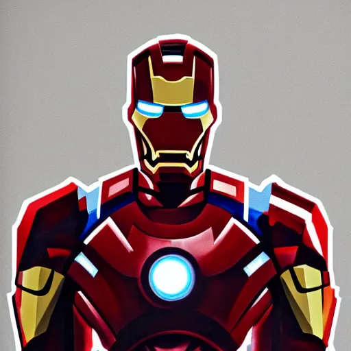 Image similar to a full body graffiti portrait of iron man