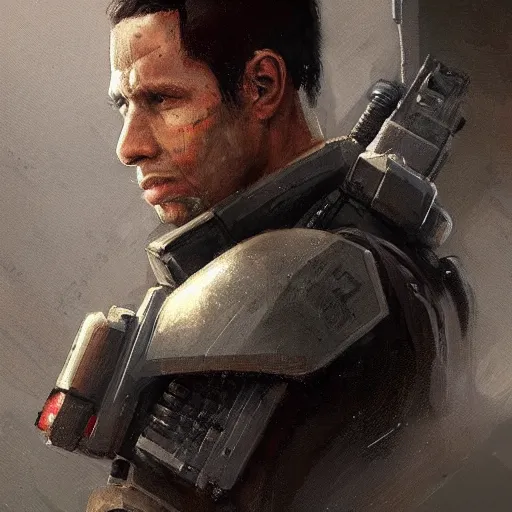 Image similar to portrait of a man by greg rutkowski, arlen fett, samoan features, short black hair, strong and tall, star wars expanded universe, he is about 3 0 years old, wearing tactical gear, digital painting, artstation, concept art, smooth, sharp foccus ilustration, artstation hq