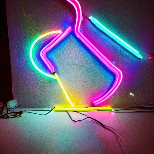 Image similar to margot robbie as 3 d neon art, hyper detailed