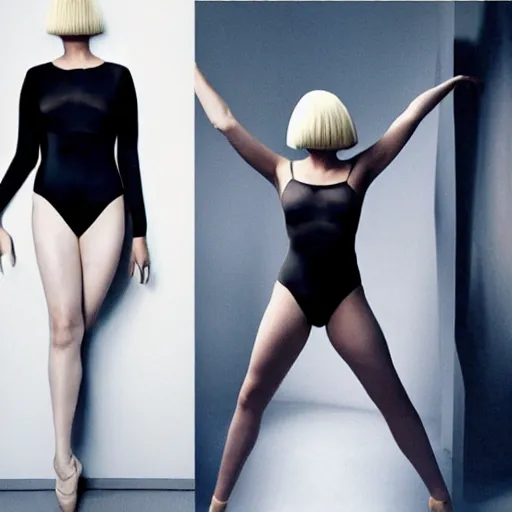 Image similar to sia Furler full body photo shoot in leotard