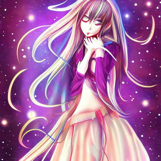 Image similar to digital art long hair anime lady ELF dancing in the moonlight l by Sakimichan