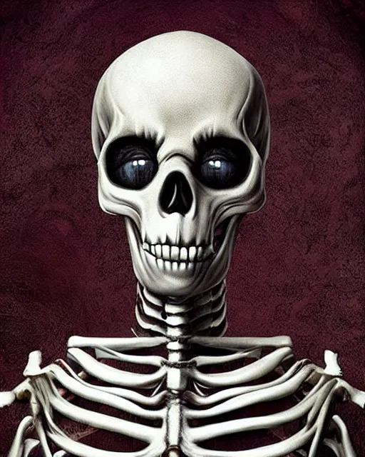 Image similar to halloween skeleton theme surrealist art in the styles of igor morski, jim warren, and a tim burton film, intricate, hyperrealistic, accurate facial details, profile picture with chromakey!!!!! background, volumetric lighting