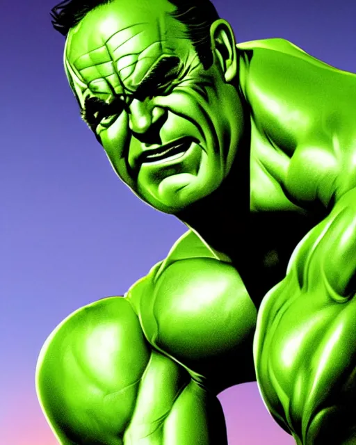 Image similar to sean connery as the incredible hulk, dynamic lighting, ultra detailed