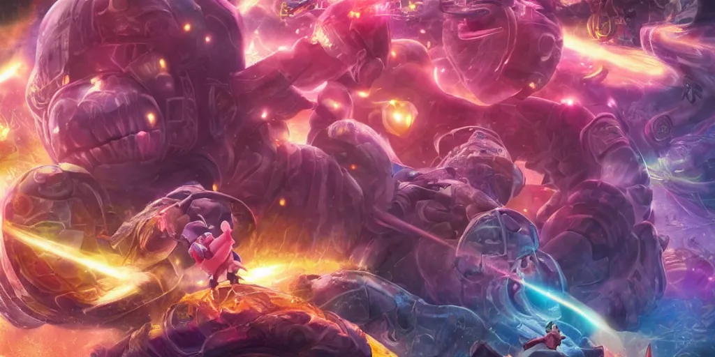 Prompt: kirby eating the source of capitalism, realistic 4 k octane beautifully detailed render, 4 k post - processing, highly detailed, intricate complexity, epic composition, magical atmosphere, cinematic lighting, masterpiece, ultra hd