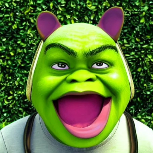 Image similar to a children's bag inspired and themed by shrek's design, a bag in the shape of shrek, high quality product, product design, sherek head design as a bottle,