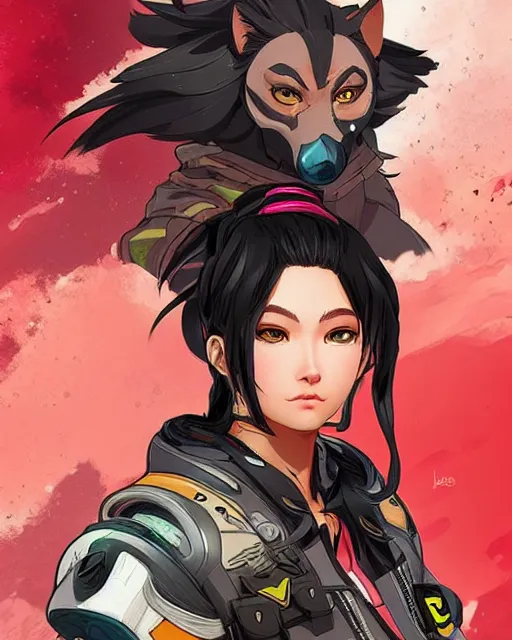 Prompt: Apex Legends Loba anime character digital illustration portrait design by Ross Tran, artgerm detailed, soft lighting