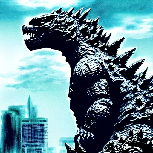 Prompt: godzilla, highly detailed, digital painting, smooth, sharp focus, illustration, ultra realistic, 8 k, art by hideaki anno and shinji higuchi