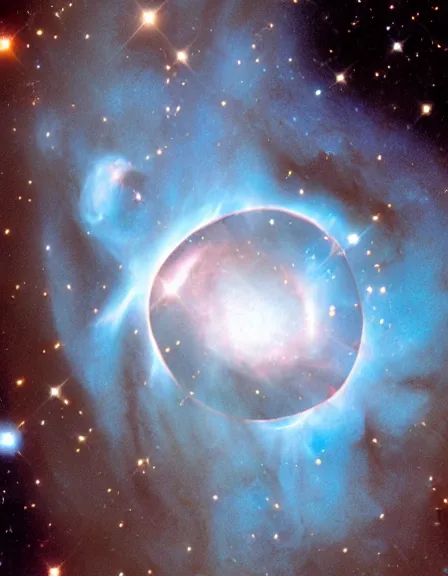 Prompt: hubble telescope image of Nebula and black hole