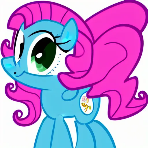 Image similar to Pinkie Pie, drawn by a professional brony artist, show-accurate, vector graphics, white background, in the style of Friendship is Magic