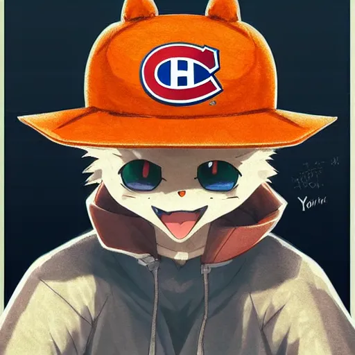 Image similar to anime Portrait of Youppi the Habs Montreal Canadiens Mascot as a very cute powerful and friendly pokemon, highly detailed anime, high evolution, 1990s, legendary, smooth, sharp focus, dynamic lighting, intricate, trending on ArtStation, illustration pokemon, art by WLOP