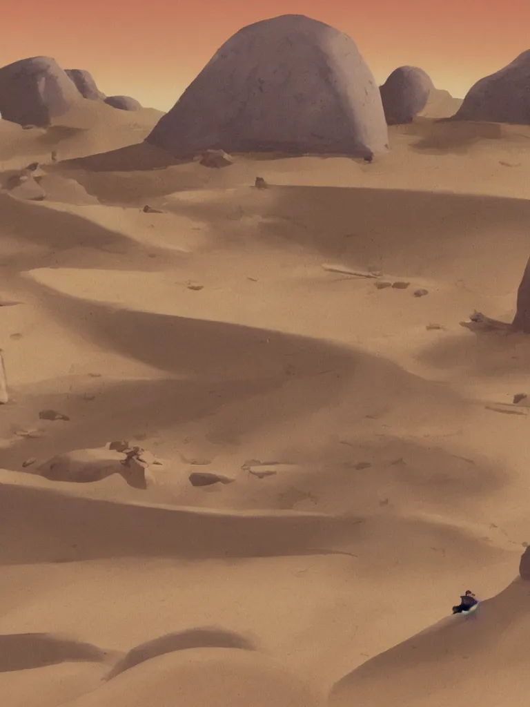 Image similar to desert by disney concept artists, blunt borders, rule of thirds