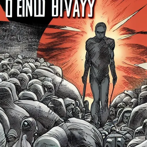 Image similar to graphic novel, end of humanity