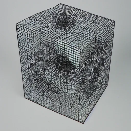 Prompt: Hypercube Expressed in Hilbert Space - The sculpture