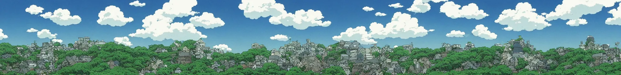 Image similar to A cloudy sky, by studio ghibli,