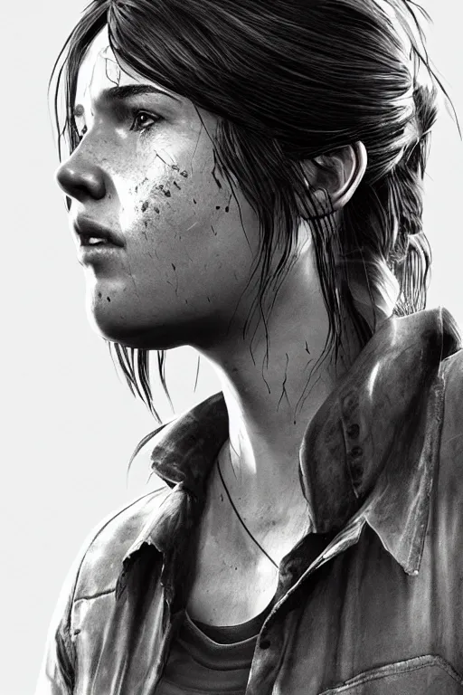 Prompt: ultra realistic facial portrait of ellie from the last of us part 2, digital art, character portrait, highly detailed, trending on artstation, lens flare, atmosphere, hyper realistic, cinematic lightning, sharp focus, unreal engine 5, extreme details perfect face, pretty face, fine - face, illustration, 8 k, ultra texture, masterpiece, oil painted texture