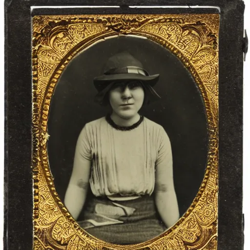 Image similar to Tintype photograph of primitive ready-made displayed in an ethnographic museum, archive material, anthropology, 1920s studio lighting.