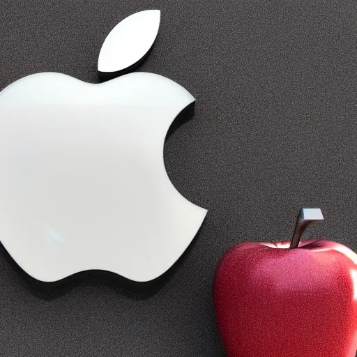 Image similar to a logo of a podcast, apple, samsung, 3 d render, octane