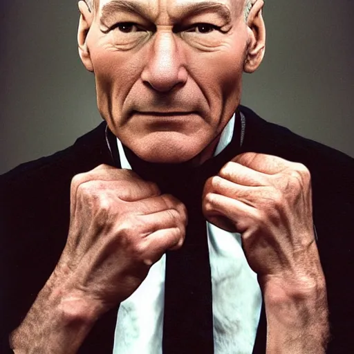 Image similar to portrait of patrick stewart as magneto ( x - men )