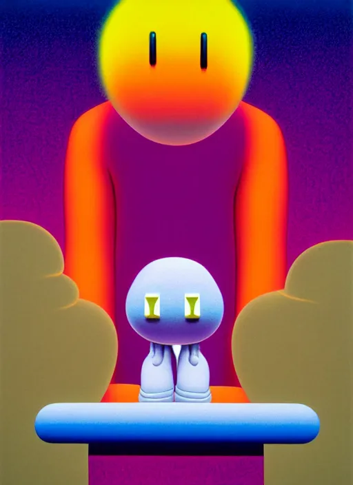 Image similar to the end by shusei nagaoka, kaws, david rudnick, airbrush on canvas, pastell colours, cell shaded, 8 k