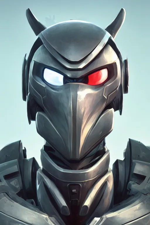 Image similar to epic mask helmet robot ninja portrait stylized as fornite style game design fanart by concept artist gervasio canda, behance hd by jesper ejsing, by rhads, makoto shinkai and lois van baarle, ilya kuvshinov, rossdraws global illumination radiating a glowing aura global illumination ray tracing hdr render in unreal engine 5