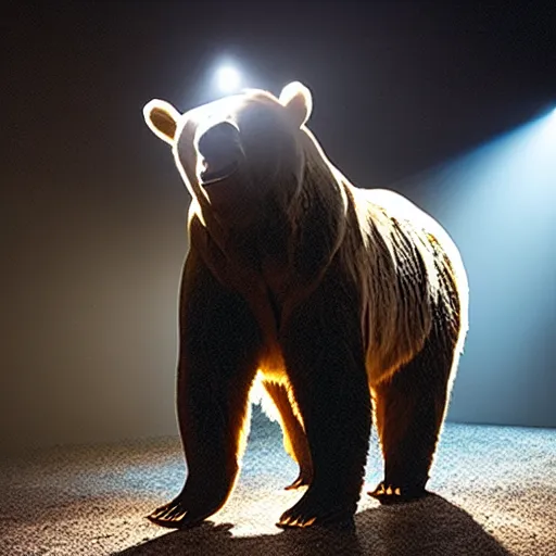 Image similar to carlos dehaquiz ridden a bear, volumetric light, beautiful lit, romero ressendi