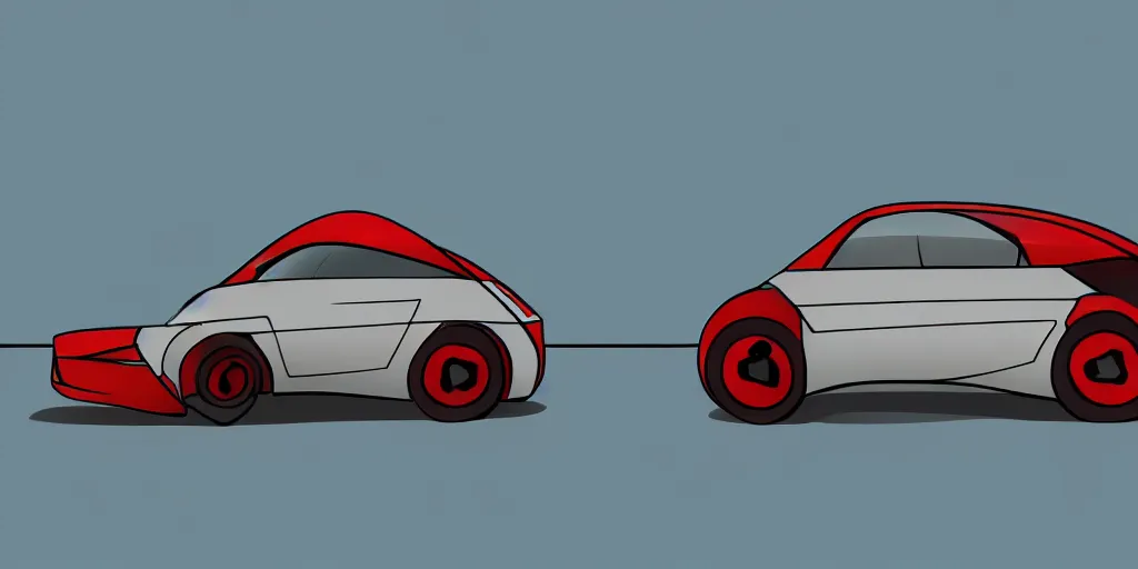 Image similar to mashup concept of two cars as one. No background, concept art style.