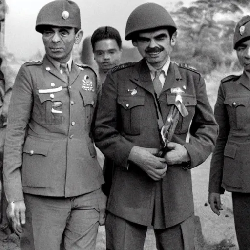 Image similar to Archival photo of Mr Bean as a soldier in the Vietnam War