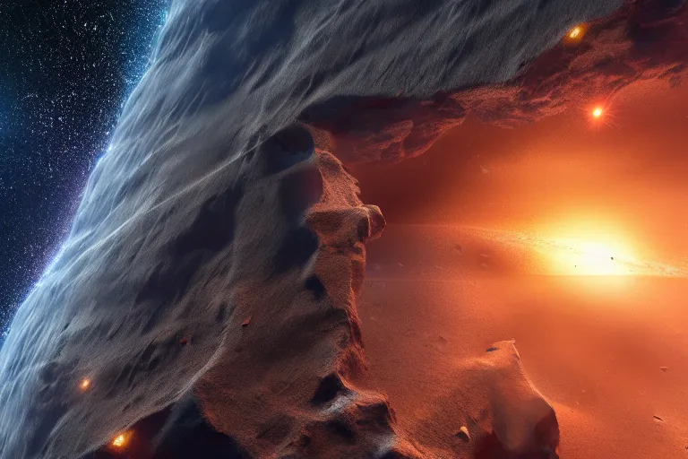 Prompt: dramatic render of an asteroid impacting earth, space nebula, cgsociety, artstation, 4k