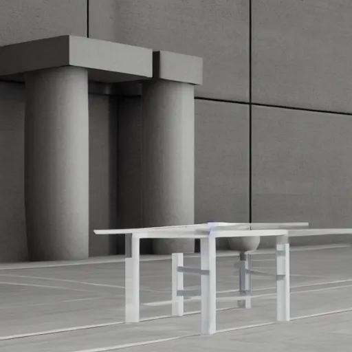 Prompt: realistic rendering for stool, brutalism style detail, material is steel and glass, in the white backround