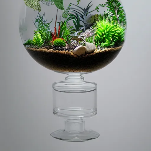 Image similar to a terrarium in ashii art