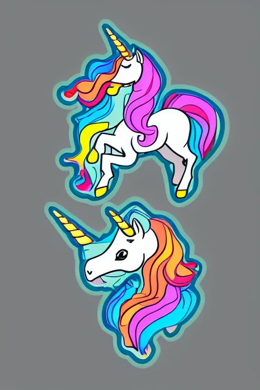 Image similar to A unicorn fitness coach, sticker, portrait, highly detailed, colorful, illustration, smooth and clean vector curves, no jagged lines, vector art, smooth