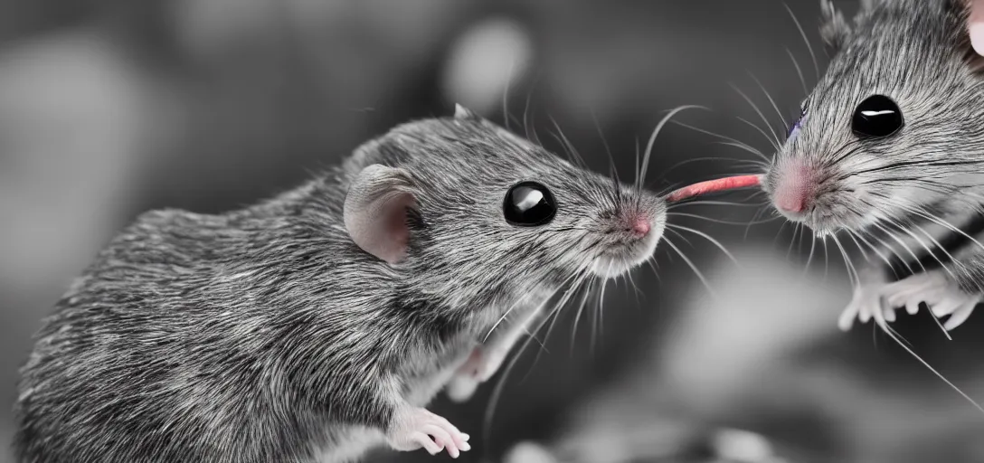 Image similar to a mouse smoking a cigarette, realistic, paparazzi style photo, wide angle lense,