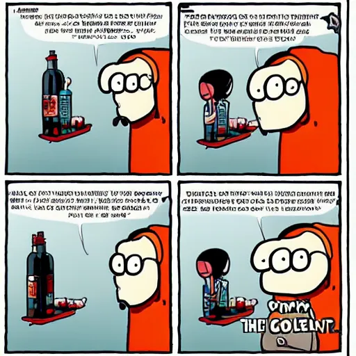 Image similar to “ dilbert comic struggling with alcoholism ”