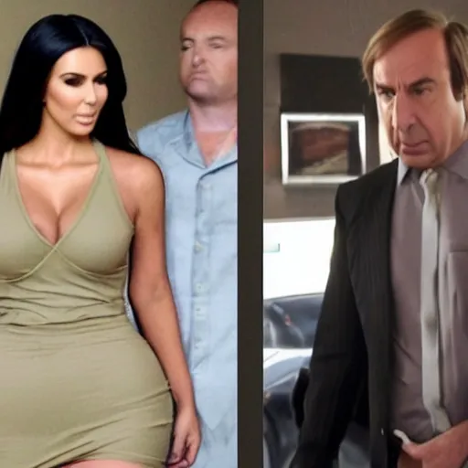 Image similar to saul goodman in kim kardashian's body