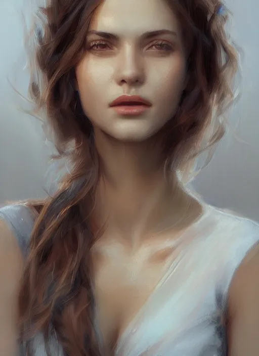 Image similar to portrait of a gorgeous young woman in the style of stefan kostic, artstation, concept art, realistic photo, sharp focus, 8k high definition, insanely detailed, intricate, elegant