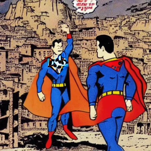 Image similar to superman, tintin in tibet