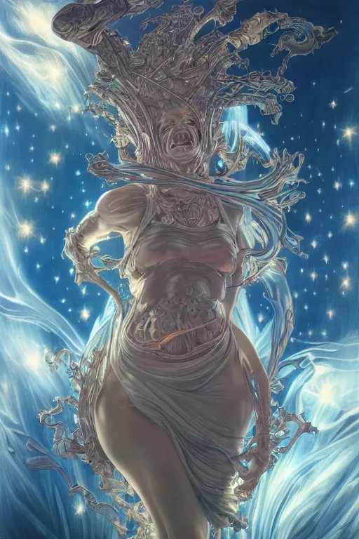 Image similar to donald trump, by artgerm and yoshitaka amano and moebius and hr giger and zdislaw beksinski and alphonse mucha, hyperdetailed, symmetry, glamour, surreal, dc comics, ornate, stunning, nebula, explosions in the sky, trending on artstation