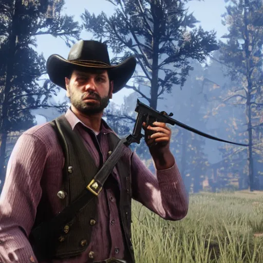 Prompt: Andrew Tate in red dead redemption 2