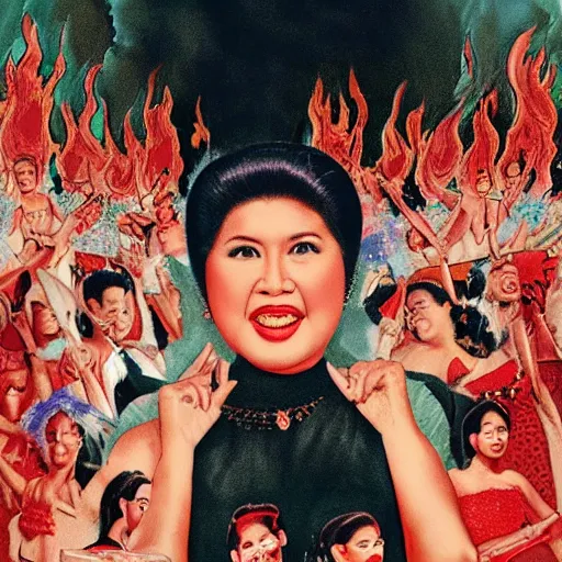 Image similar to imelda marcos burning in hell